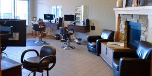 Stylist chairs at Salon Bambino in Woodbury