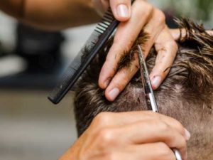 Man getting a haircut